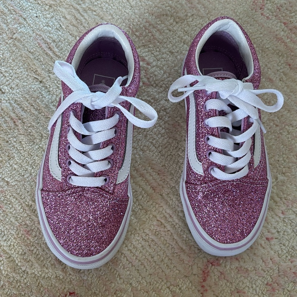 Youth girls size 13 pink Vans sneakers, never worn